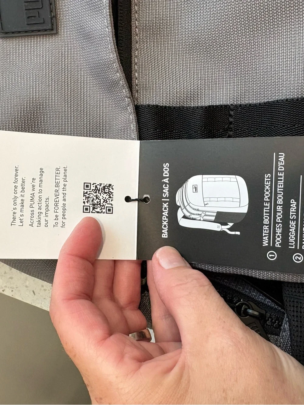 NWT Puma Coated Range Backpack Gray and Black Men's Backpack